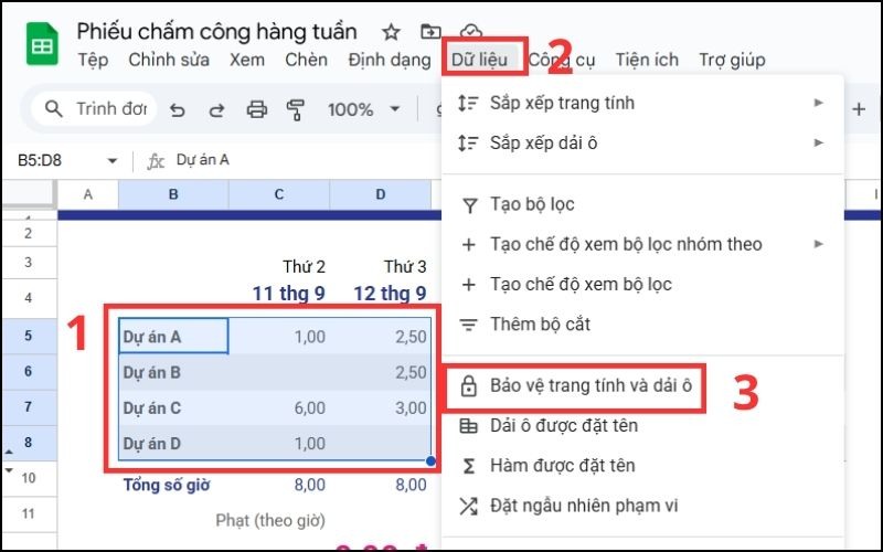Cách đặt cảnh báo khi muốn sửa nội dung bước 1