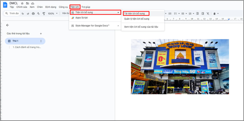 Chọn Tải tiện ích bổ sung