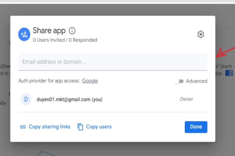 Chia sẻ và triển khai ứng dụng AppSheet