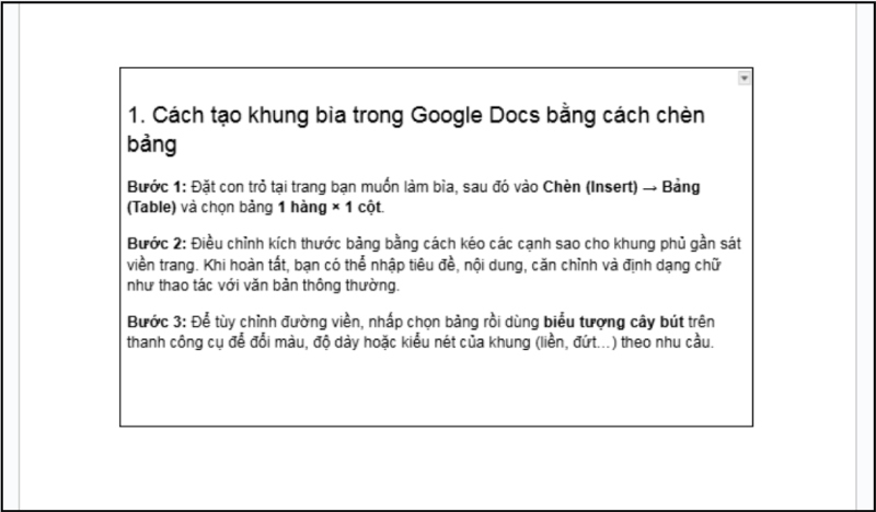 Điều chỉnh định dạng, nội dung, kích thước cho khung bìa