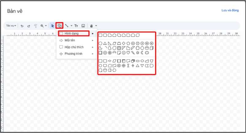 Vào Hình dạng (Shape) 