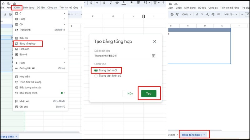 Thao tác tạo bảng Pivot Table