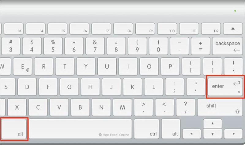 Phím Alt và Enter để xuống dòng trong một ô