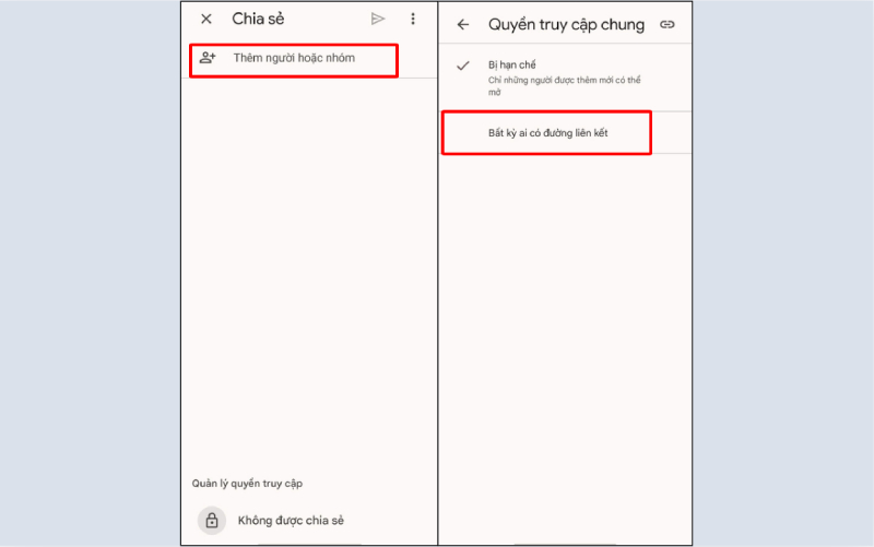 Chọn Thêm người hoặc nhóm trong cửa sổ Chia sẻ