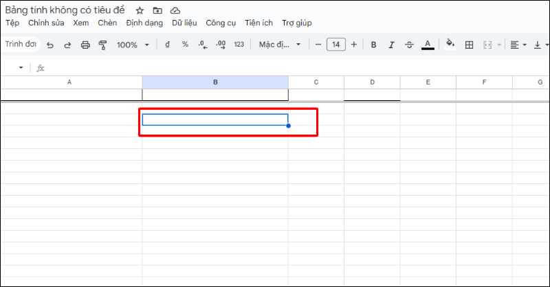 Chọn ô cần chèn ảnh trong Google Sheets