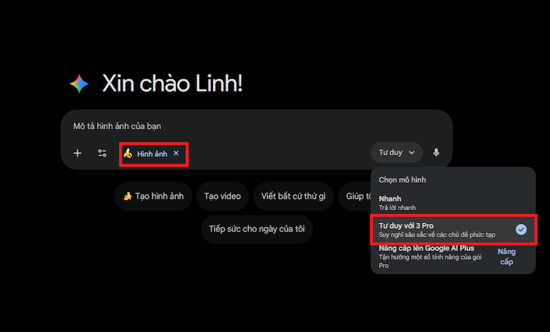 Chọn công cụ Nano Banana Pro