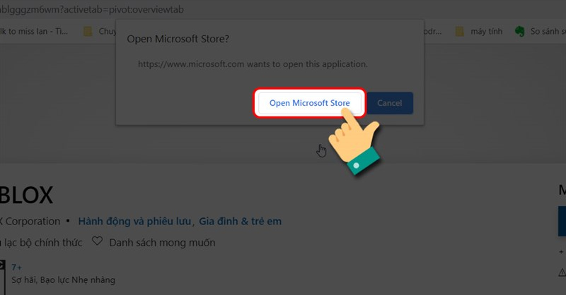 Chọn Open Microsoft Store