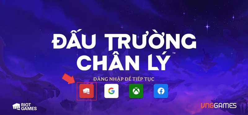 Chọn vào Đăng nhập bằng Riot Game