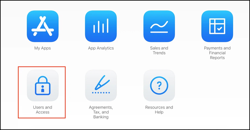 Đăng nhập vào công cụ iTune Store và chọn User and Access