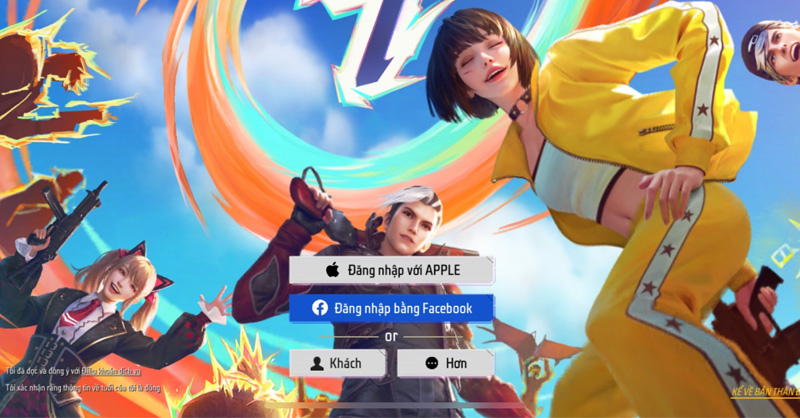 Đăng nhập vào game Free Fire với Apple hoặc tài khoản Facebook