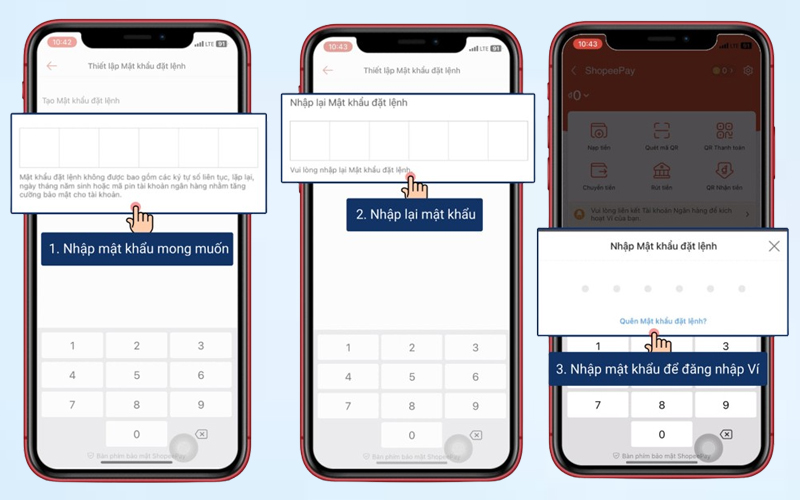 Đặt mật khẩu cho ví ShopeePay