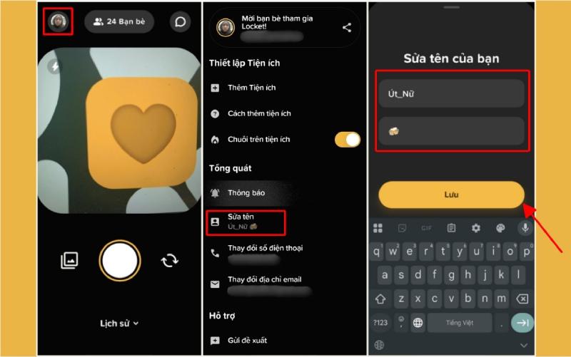 Cách đổi tên trên Locket