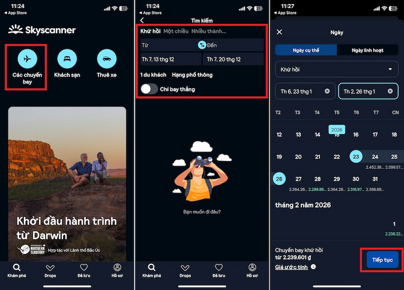 Điền thông tin tìm chuyến bay