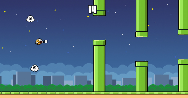 Flappy Bird được trình bày theo lối side-scroller