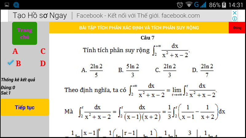 Giải toán trên phần mềm QANDA