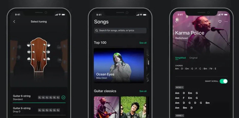GuitarTuna có thư viện hợp âm phong phú