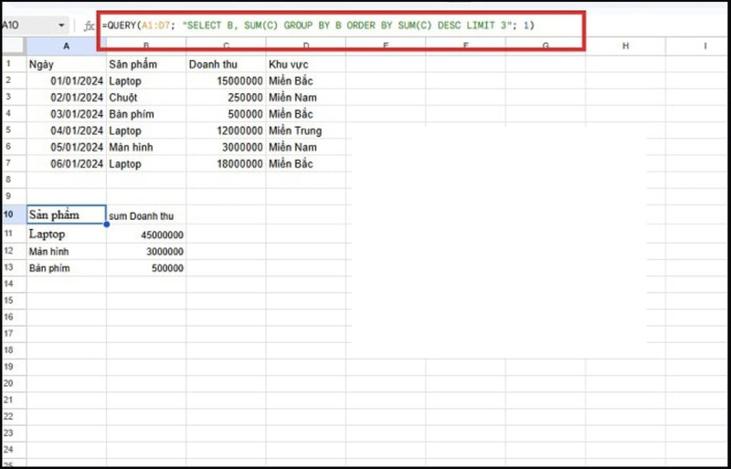 Câu lệnh Limit trong QUERY