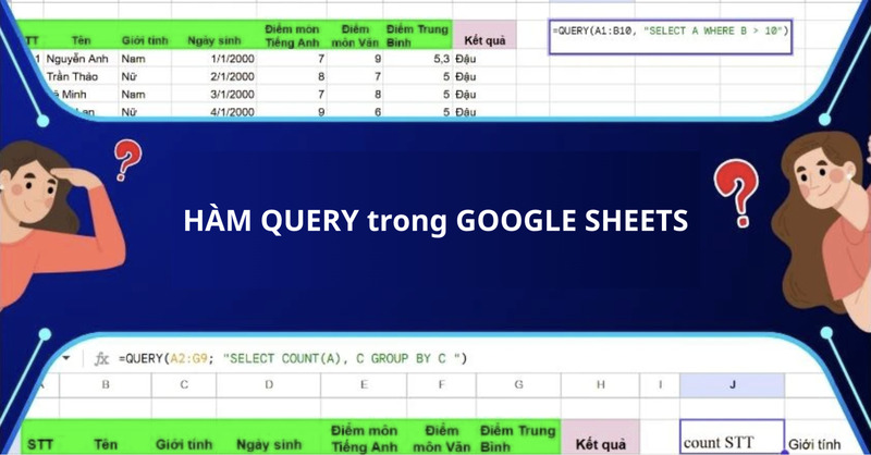 Cách sử dùng hàm QUERY trong Google Sheets