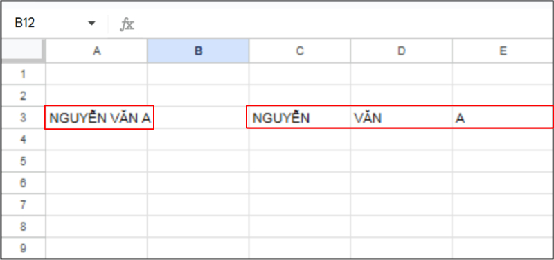 Tách họ tên thành từng phần bằng hàm SPLIT