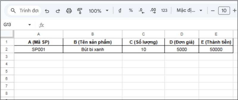 Mở Sheet 1 và chọn vùng dữ liệu mà bạn muốn hiển thị sang sheet khác