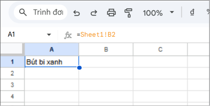 nhập công thức: =SheetName!CellAddress