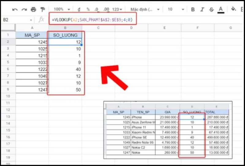 Tra cứu và lấy dữ liệu từ sheet khác bằng hàm VLOOKUP
