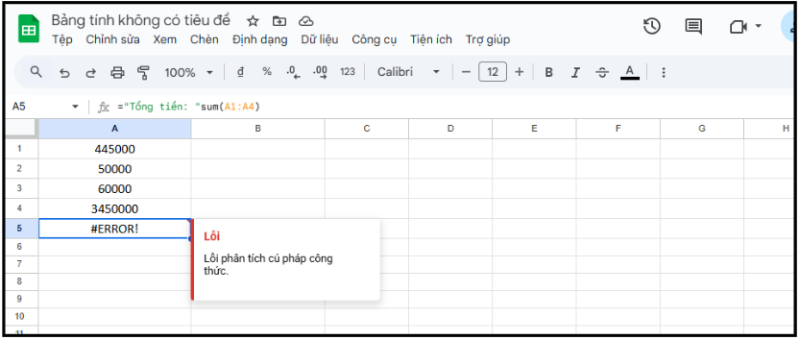 Lỗi #ERROR! do quên dấu & khi nối văn bản với số