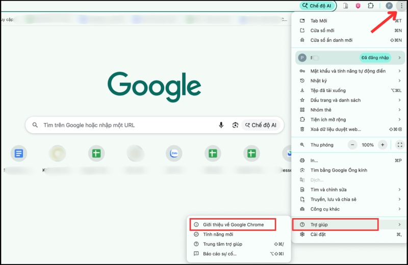Thao tác kiểm tra phiên bản trình duyệt