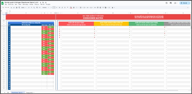 Quản lý thời gian với những mẫu Google Sheets đẹp, rõ ràng
