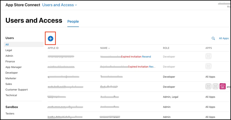 Nhấn vào biểu tượng dấu + tại giao diện User and Access