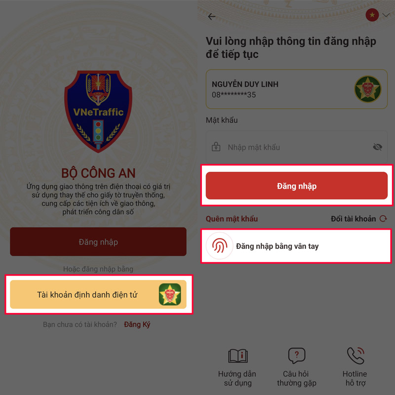 Tải VNeTraffic và đăng nhập bằng VNeID