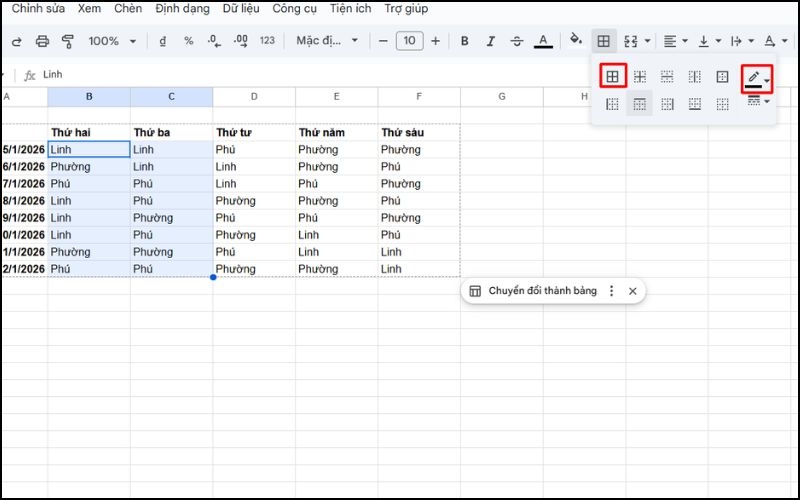 Thao tác chọn đường viền