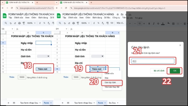Tùy chỉnh định dạng và chèn nút button