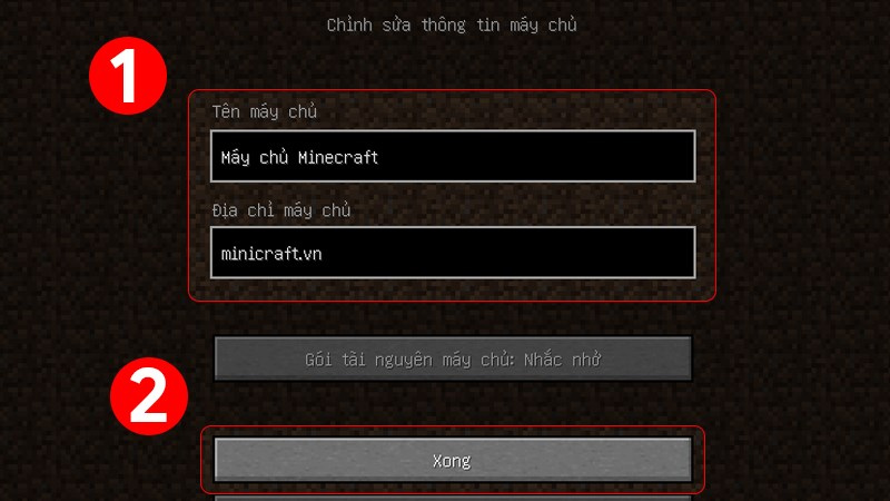 Tạo server mới