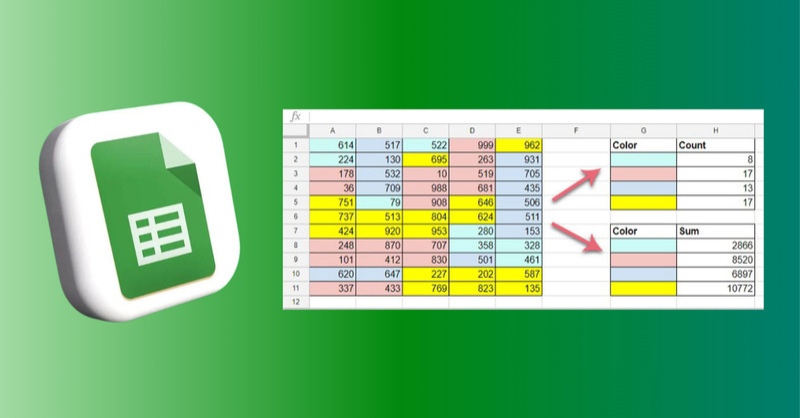 Cách tính tổng theo màu trong Google Sheets