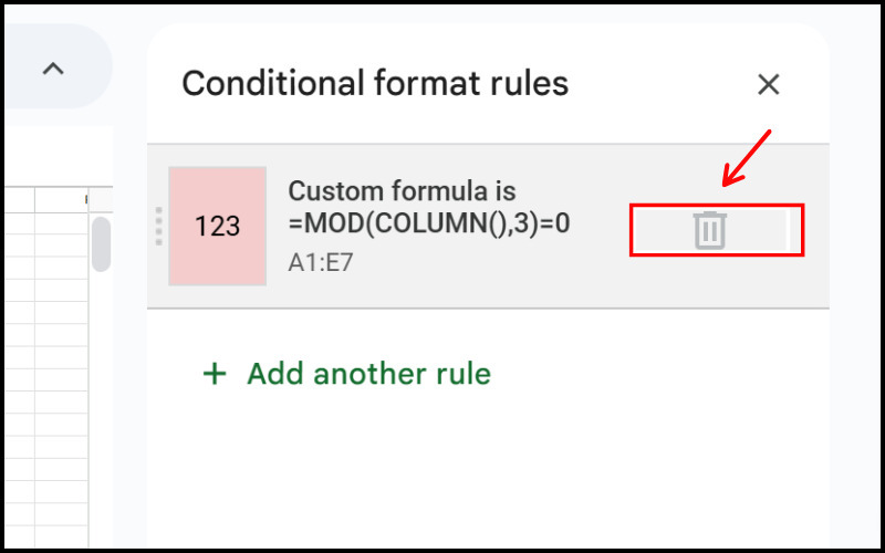 Tiến hành xoá các định dạng màu