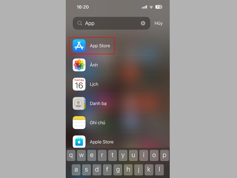 Truy cập vào ứng dụng App Store trên điện thoại iPhone