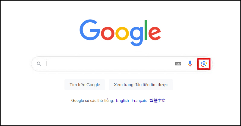 Truy cập vào trình duyệt Google và nhấn vào Google Lens