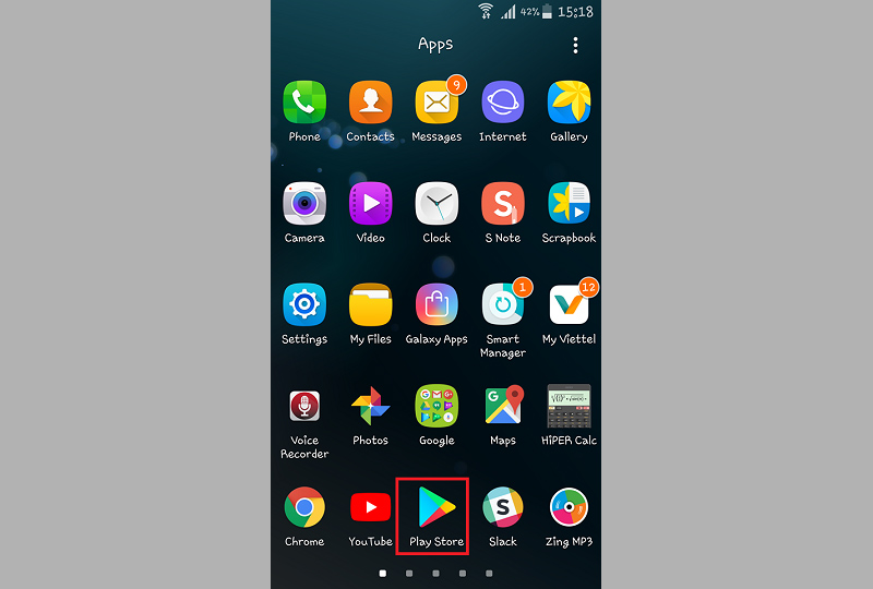 Truy cập vào ứng dụng Play Store trên điện thoại Android
