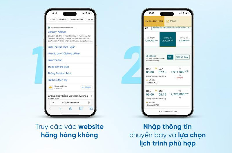 Nhập thông tin chuyến bay theo yêu cầu 