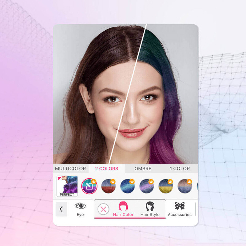 YouCam Makeup là app chỉnh tóc được nhiều người yêu thích