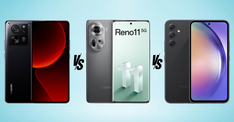 So sánh Xiaomi 13T và OPPO Reno11 và Galaxy A54