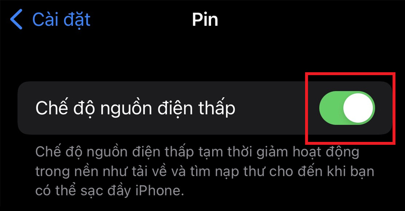 Bật chế độ Tiết kiệm pin trên iPhone