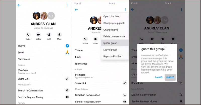 Bỏ qua nhóm chat Messenger trên điện thoại 
