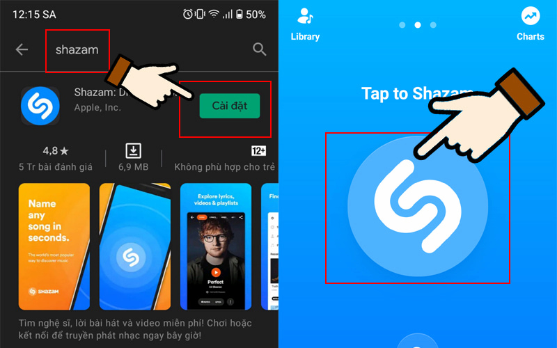 Tìm nhạc trên Tiktok bằng ứng dụng Shazam