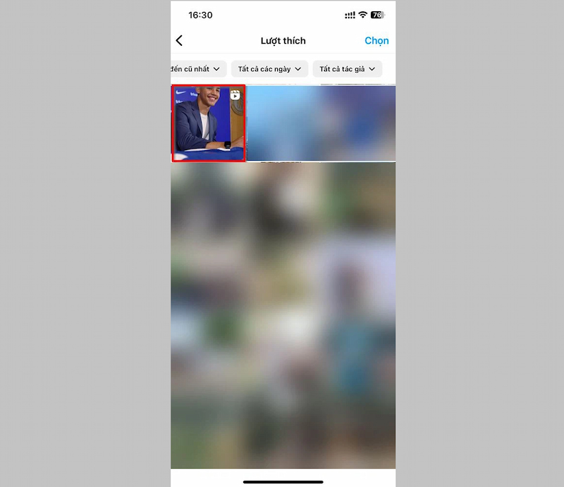 Xem lại video đã thích trên Instagram