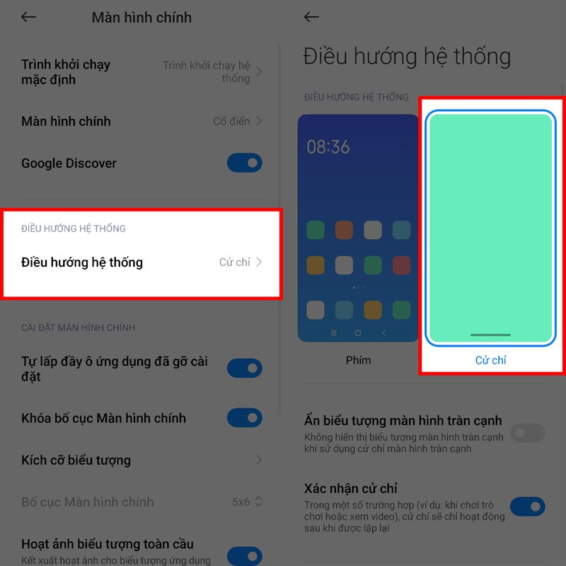 Cài đặt Điều hướng cho điện thoại Xiaomi