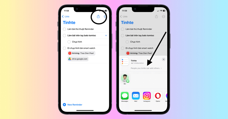 Chia sẻ lời nhắc Apple Reminder với người khác