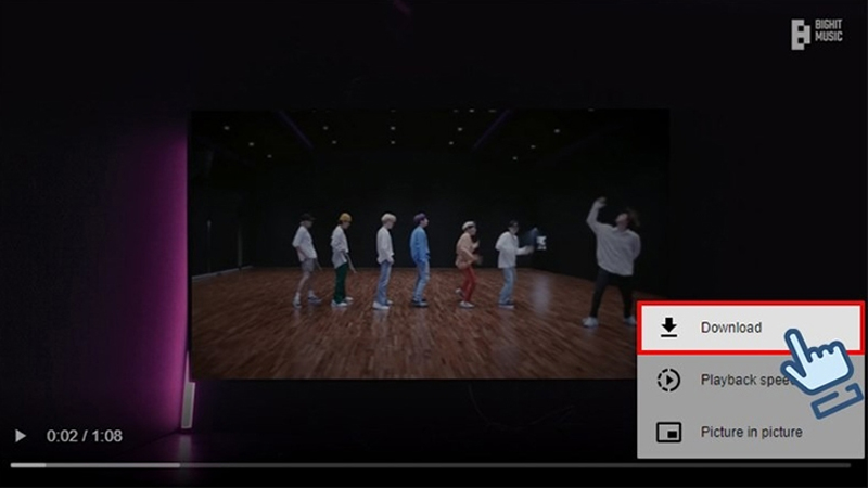 Nhấn dấu ba chấm và chọn Download