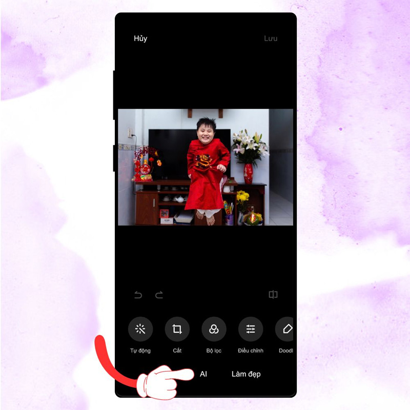 Chọn vào tab AI để chỉnh sửa hình ảnh 